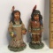 Pair of Native American Indian Resin Figurines