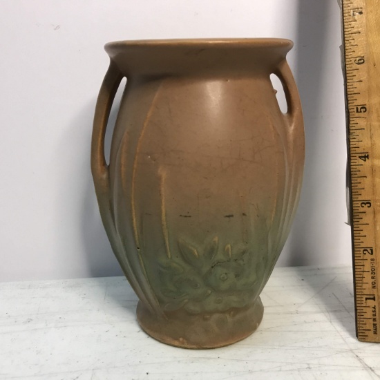 Vintage Double Handled Pottery Vase Possibly McCoy