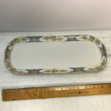 Vintage Double Handled Porcelain Floral Tray