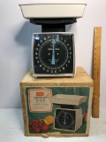 Vintage Sears Kitchen Scale with Food Tray with Original Box