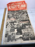 Old Advertisement Poster “The Life Story of Al “Fuzzy” St. John” Star of Stage - Screen - TV