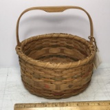 Pretty Vintage Multi-Colored Hand Crafted Basket