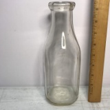 Vintage One Quart Glass Milk Bottle