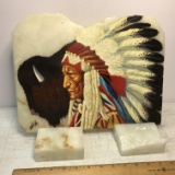 Large Hand Painted Native American Indian “Chief Sitting Bull”