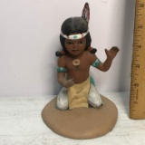 Ceramic Native American Indian Boy Figurine