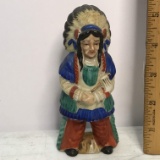 Vintage Porcelain Native American Indian Figurine - Made in Japan
