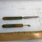 Vintage Nail File & Cuticle Pusher with Brass Finish Handles