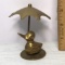 Brass Duck with Umbrella Figurine