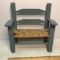Wooden Doll Bench with Woven Seat