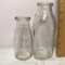 Pair of Vintage Glass Milk Bottles