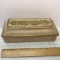 Vintage Divided Chalk-ware Dresser Box with Gilt Accent