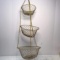 Vintage Metal 3 Tier Yellow Hanging Basket