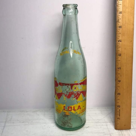 Vintage Royal Crown Cola Green Tint Glass Bottle