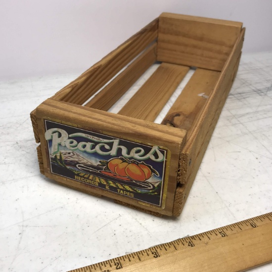 Wooden Peaches Records & Tapes Advertisement Crate