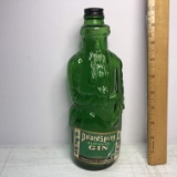 Vintage Green Glass Poland Spring Distilled Gin Figural Bottle