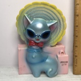 Cute Porcelain Cat with Sunglasses & Sun Hat Bank - Made in Japan