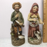 Pair of Porcelain figurines with Duck & Puppy