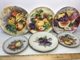 Lot of Vintage Decorative Fruit Plate Wall Hangings