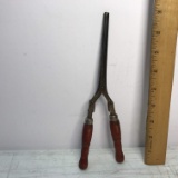 Vintage Folding Curling Iron with Wooden Handles