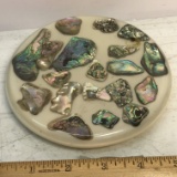 Vintage Hot Plate with Abalone Shells