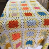 Hand Crocheted Colorful Lap Afghan