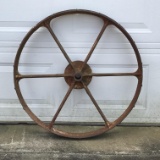 Antique Heavy Metal 32” Tractor Wheel