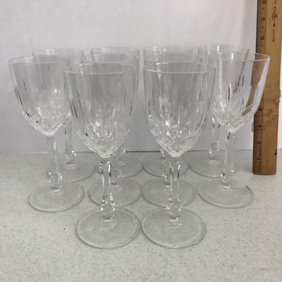 10 pc Crystal Stemware