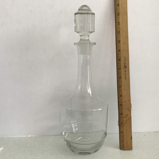 Large Glass Decanter with “Mc” Monogram