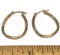 14K Gold Etched Hoop Earrings