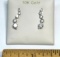 10K White Gold Earrings with Clear Stones (Diamonds?)