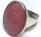 Sterling Silver Chunky Ring with Large Pink Stone Size 8