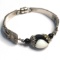 Pretty Silver Tone Bracelet with Beads & Ornate Designed Sides