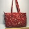 Large Red Vera Bradley Quilted Bag with Paisley Design