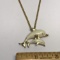 Gold Tone Dolphin Pendant on Gold Tone Chain Marked “KRAMER”