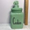 Jadeite Cookies Canister with Rooster Lid