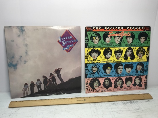 1975 Lynyrd Skynyrd “Nuthin’ Fancy” & 1978 Rolling Stones “Some Girls” Vinyl Record Albums
