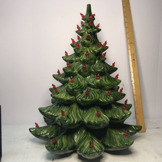 Large Vintage Ceramic Christmas Tree 2pc