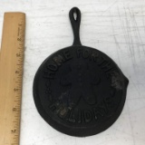 Miniature Cast Iron “Home For the Holidays” Frying Pan