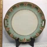 Pretty Vintage R S Germany Double Handled Plate with Flower & Gilt Design