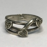 Sterling Silver Ring with Marcasite Stones Size 9
