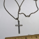Sterling Silver Cross Pendant on 24” Sterling Silver Chain