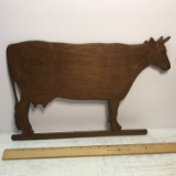Carved Wooden Cow Wall Hanging/Sign