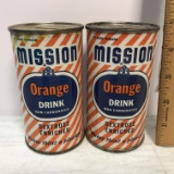 1954 Pair of Mission Orange Drink Can Banks