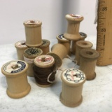 Lot of Vintage Wooden Thread Spools