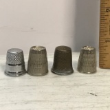 Lot of 4 Vintage Collectible Thimbles