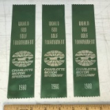 Lot of 3 1980 World 600 Gold Tournament Charlotte Motor Speedway Ribbons
