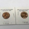 Pair of Uncirculated Old Wheat Cents 1956P & 1958D
