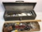 Metal Craftsman Toolbox with Misc Tools & Hand Made Wooden Tray