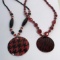 Pair of Beaded Necklaces with Large Shell Pendants