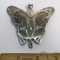Beautiful Large Sterling Silver & Abalone Butterfly Pendant